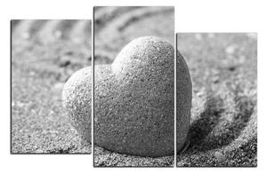 Slika na platnu - Kamen u obliku srca na pijesku 1161QD (90x60 cm)