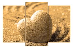 Slika na platnu - Kamen u obliku srca na pijesku 1161FC (120x80 cm)