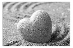 Slika na platnu - Kamen u obliku srca na pijesku 1161QA (100x70 cm)