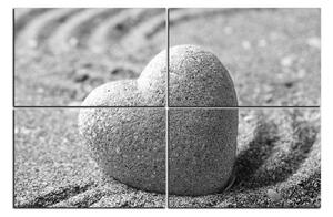 Slika na platnu - Kamen u obliku srca na pijesku 1161QE (90x60 cm)