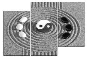 Slika na platnu - Yin i Yang kamenje u pijesku 1163QD (90x60 cm)