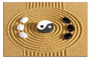 Slika na platnu - Yin i Yang kamenje u pijesku 1163A (90x60 cm )