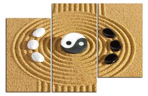 Slika na platnu - Yin i Yang kamenje u pijesku 1163D (90x60 cm)