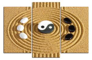 Slika na platnu - Yin i Yang kamenje u pijesku 1163C (90x60 cm)