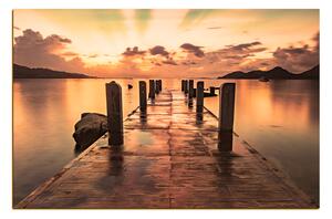 Slika na platnu - Prekrasan zalazak sunca nad jezerom 1164FA (60x40 cm)