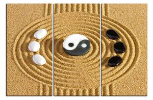 Slika na platnu - Yin i Yang kamenje u pijesku 1163B (90x60 cm )