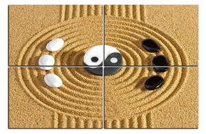 Slika na platnu - Yin i Yang kamenje u pijesku 1163E (90x60 cm)