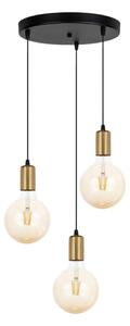 Luster na sajli MIROS 3xE27/60W/230V okrugli crna/zlatna