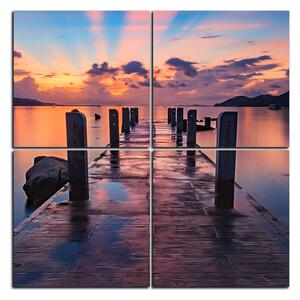 Slika na platnu - Prekrasan zalazak sunca nad jezerom - kvadrat 3164E (60x60 cm)