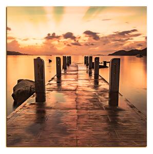 Slika na platnu - Prekrasan zalazak sunca nad jezerom - kvadrat 3164FA (50x50 cm)