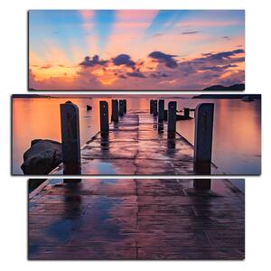 Slika na platnu - Prekrasan zalazak sunca nad jezerom - kvadrat 3164D (75x75 cm)