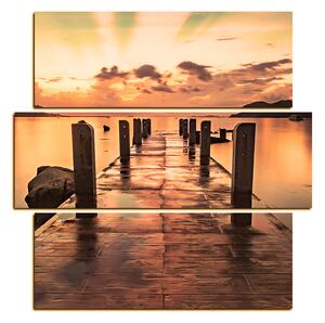 Slika na platnu - Prekrasan zalazak sunca nad jezerom - kvadrat 3164FD (75x75 cm)