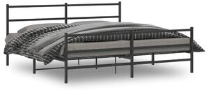 Metalni okvir kreveta s uzglavljem i podnožjem crni 180x200 cm - Crna / 180 x 200 cm