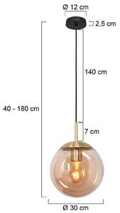 Bollique viseća svjetiljka, mesing, Ø 30 cm, staklo, 1 žarulja, kugla