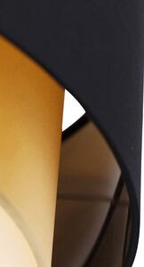 Moderna stropna svjetiljka crna sa zlatom 50 cm 3-svjetlo - Drum Duo