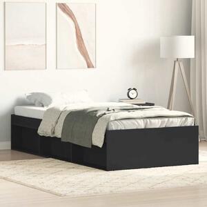 Okvir kreveta crni 75 x 190 cm mali za jednu osobu - Crna / 75 x 190 cm
