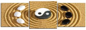 Slika na platnu - Yin i Yang kamenje u pijesku - panorama 5163D (150x50 cm)