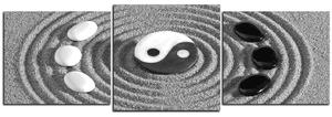 Slika na platnu - Yin i Yang kamenje u pijesku - panorama 5163QD (90x30 cm)