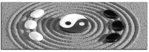 Slika na platnu - Yin i Yang kamenje u pijesku - panorama 5163QA (105x35 cm)