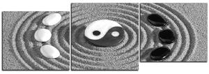 Slika na platnu - Yin i Yang kamenje u pijesku - panorama 5163QE (150x50 cm)