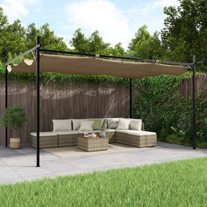 Pergola s pomičnim krovom smeđesiva 395x292x230 cm - Tupe / 395 x 292 x 230 cm