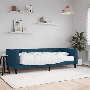 Dnevni krevet s madracem plavi 90 x 200 cm baršunasti - Plava / 90 x 200 cm