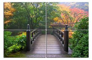 Slika na platnu - Drveni most u jesenskom vrtu 1186E (90x60 cm)