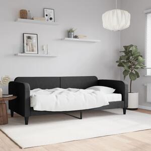 Dnevni krevet s madracem crni 90 x 200 cm od tkanine - Crna / 90 x 200 cm
