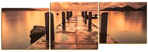 Slika na platnu - Prekrasan zalazak sunca nad jezerom - panorama 5164FD (90x30 cm)