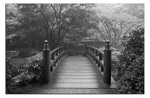 Slika na platnu - Drveni most u jesenskom vrtu 1186QA (90x60 cm )