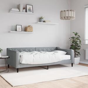 Dnevni krevet s madracem svjetlosivi 90 x 190 cm od tkanine - Siva / 90 x 190 cm