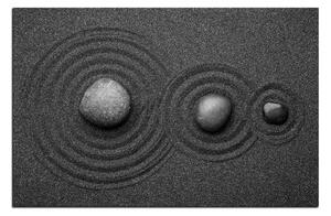 Slika na platnu - Crni pijesak s kamenjem 1191A (90x60 cm )