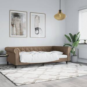 Dnevni krevet boja cappuccina 100 x 200 cm od umjetne kože - Smeđa / 100 x 200 cm