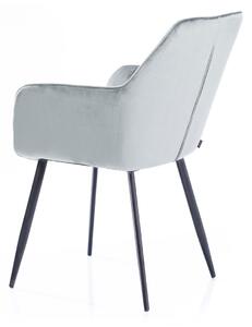 Blagovaonska fotelja od baršuna VIALLI svijetlo siva