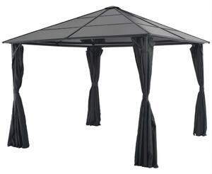 Sjenica sa zastorom aluminijska 3 x 3 m crna - Crna / 3 x 3 m