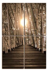 Slika na platnu - Drvena šetnica u šumi bambusa - pravokutnik 7172FD (120x80 cm)
