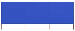 Vjetrobran s 3 panela od tkanine 400 x 120 cm azurno plavi - Plava / 400 x 120 cm