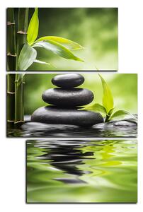 Slika na platnu - Zen kamenje i bambus - pravokutnik 7193C (120x80 cm)