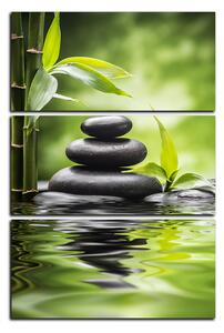 Slika na platnu - Zen kamenje i bambus - pravokutnik 7193B (90x60 cm )