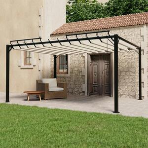 Sjenica s rešetkastim krovom 3 x 4 m krem tkanina i aluminij - Krema / 3 x 4 m