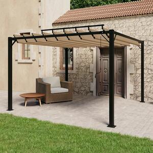Sjenica s rešetkastim krovom 3x3 m smeđe-siva tkanina/aluminij - Tupe / 3 x 3 m