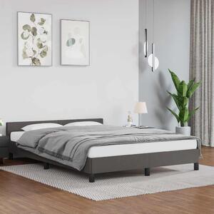 Okvir kreveta s uzglavljem bez madraca sivi 140x190 cm - Siva / 140 x 190 cm