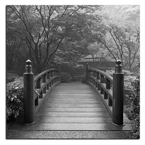 Slika na platnu - Drveni most u jesenskom vrtu - kvadrat 3186QA (50x50 cm)