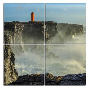 Slika na platnu - Svjetionik u oluji - kvadrat 3183E (60x60 cm)