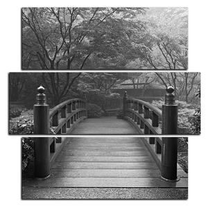 Slika na platnu - Drveni most u jesenskom vrtu - kvadrat 3186QD (75x75 cm)