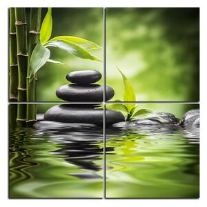 Slika na platnu - Zen kamenje i bambus - kvadrat 3193E (60x60 cm)
