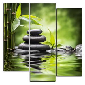 Slika na platnu - Zen kamenje i bambus - kvadrat 3193C (75x75 cm)