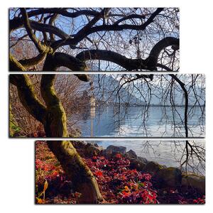 Slika na platnu - Jesen kraj jezera - kvadrat 3198D (75x75 cm)