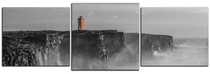 Slika na platnu - Svjetionik u oluji - panorama 5183QD (90x30 cm)