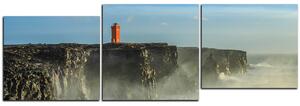 Slika na platnu - Svjetionik u oluji - panorama 5183E (150x50 cm)